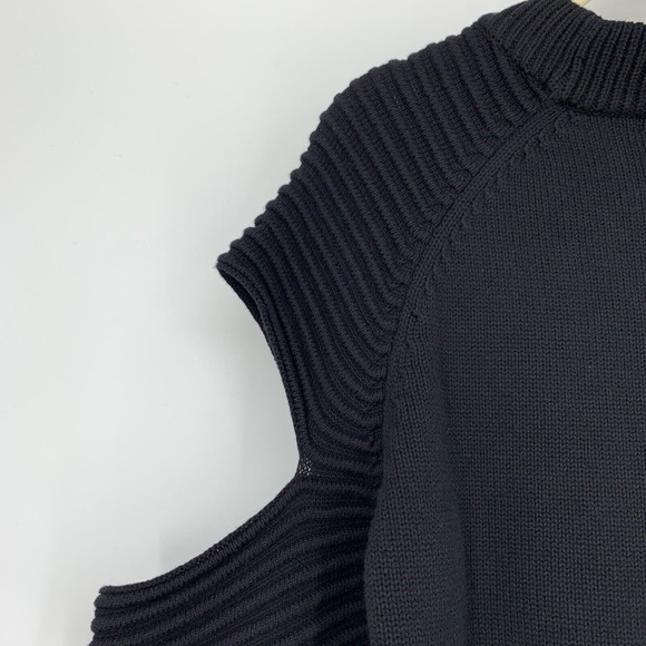 Asilio Size Small The Reckoning Knit Sweater Cutout Ribbed Textured Black - Picture 7 of 10